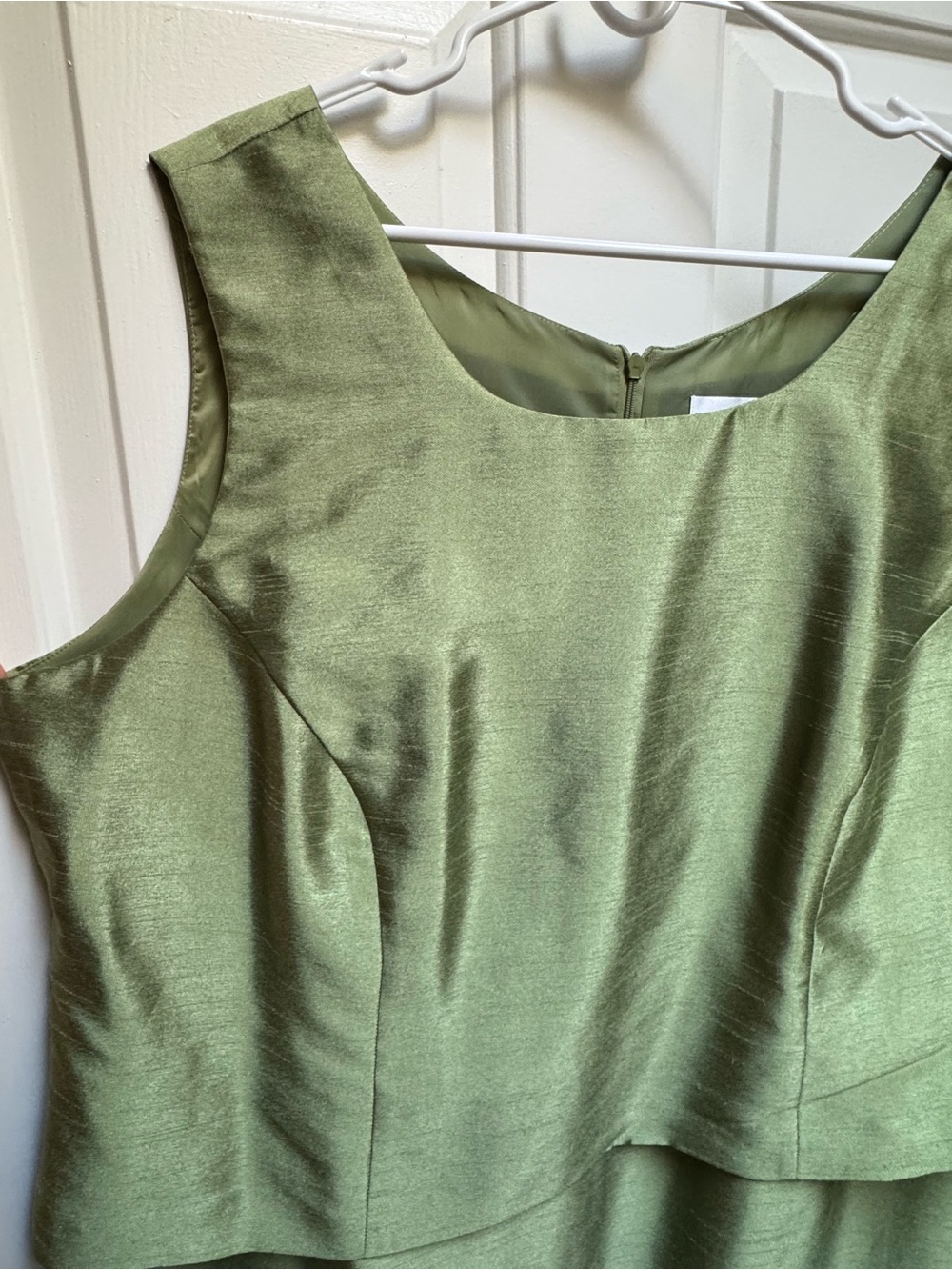 Jessica Howard Sage Green Sleeveless Dress 3/4 Beaded Floral Jacket Set Woman 18 - Picture 9 of 16